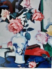 Art POSTCARD Art - Samuel John Peploe RSA  - 1924 -  " Rose's "