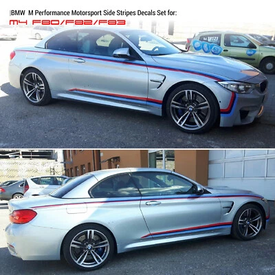 BMW M Performance Motorsport Side Stripes decals Set for F80 M3 / F82 M4/ F83 M4 - Image 1 of 3