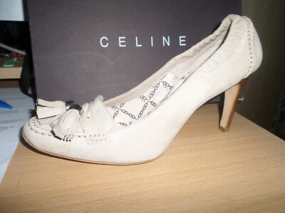 CELINE Chaussures luxe NEUVES taille 39 cuir peau beige très classe - Photo 1/4