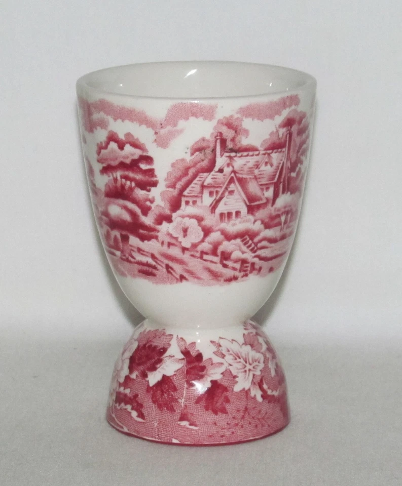 Wood and Sons China Co. ENGLISH SCENERY Red/White Double Footed Egg Cup - Image 1 of 1