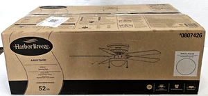 Harbor Breeze Armitage 52-in White Finish Frosted Glass Shade Ceiling Fan - Picture 1 of 11