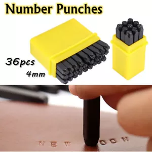 More details for 36x number and letter stamp punch set for imprinting metal leather wood plastic