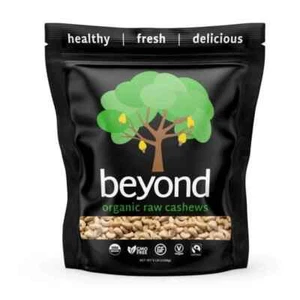 RAW ORGANIC CASHEW HALVES & PIECES -5 LB by beyond (Organic, Non-GMO, Fairtrade, - Picture 1 of 5