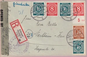 Gemeinschaftsausgaben,917 Teil-HAN + 1, 923(3), 925, R-Esslingen 19.4.47, Zensur - Bild 1 von 5