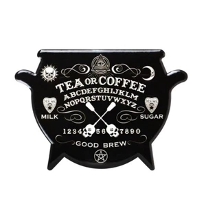 Alchemy Gothic Ouija Ceramic Coaster Black & White Home Decor Witchy Occult Punk - Picture 1 of 3