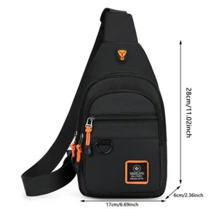 Men's Crossbody Bag Shoulder Sling Bag Anti-theft Lock Chest Bag - Picture 1 of 11