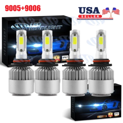 4Pcs 9005 9006 LED Headlight Kit HB3 9145 9140 Fog Light 1400W 6000K Power Bulb - Image 1 of 4