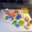 LOT FISHER PRICE VINTAGE MINI VEHICLES/PLAYSETS/FURNITURE AND MORE!