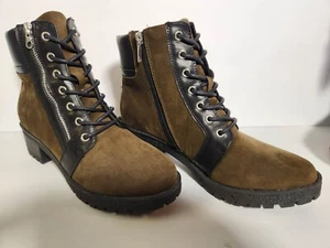 GC Shoes Taylor Damen-Kampfstiefel schwarz und armeegrün Colorblock Größe 10 - Bild 1 von 2