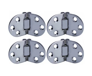 4Pcs Stainless Steel Boat Hinges  3" X 1.5" Round Side Strap Hinges - Picture 1 of 6