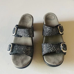 Dansko Women’s 37 Sophie Sandals Gray Sparkle Strap Shoes GREAT! - Picture 1 of 6