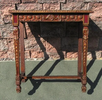 Antique 1920s Vintage Wood Gilt Foyer Regency Table Console Stand - Imagem 1 de 4