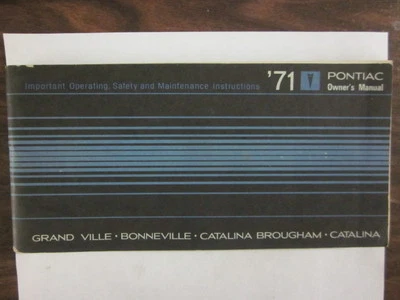 Pontiac Grandville Bonneville Catalina 1971 manual original del propietario de fábrica  Foto 1 de 4