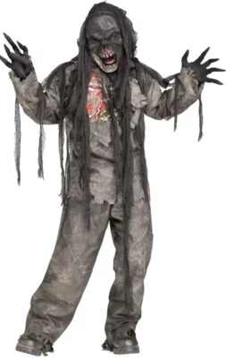 New Burning Burnt Dead Zombie Monster Ghoul Mask Adult Mens Halloween Costume - Image 1 of 2