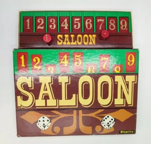 SALOON 🎲🎲 Klassisches Würfelspiel / Shut the box Spiel v. papita - 70er Jahre - Bild 1 von 6