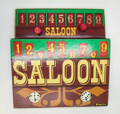 SALOON 🎲🎲 Klassisches Würfelspiel / Shut the box Spiel v. papita - 70er Jahre - Bild 1 von 4