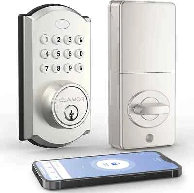 ELAMOR Keyless Entry Door Lock APP Bluetooth Security Smart Deadbolt Auto Lock