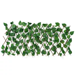 2pcs Expandable Artificial Ivy Leaf Green Privacy Fence Panel Screen Windscreen - Picture 1 of 12