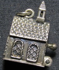 Vintage Danecraft Sterling Silver Church Charm - 6.2 grams - Movable Door