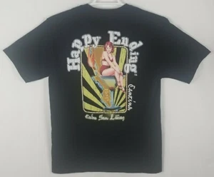 Camisa Pin-Up Niña Cantina Cabo San Lucas Para Hombre M Negra Manga Corta - Imagen 1 de 8