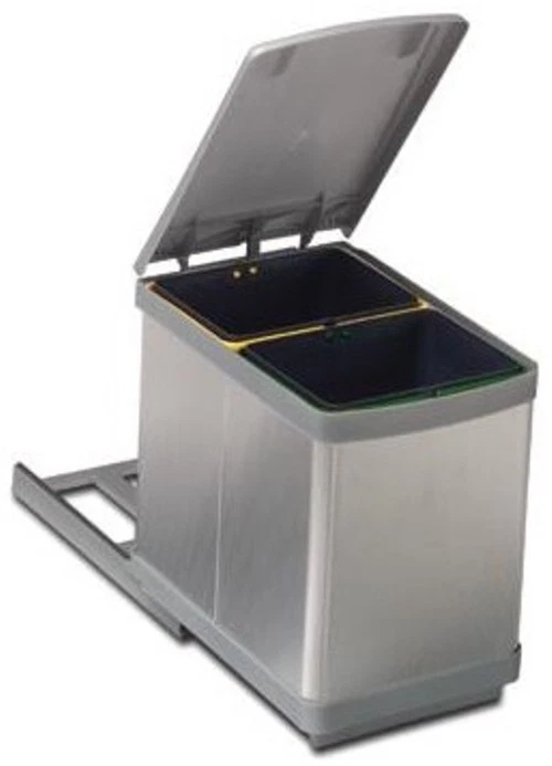 PATTUMIERA INOX differenziata 2 secchi da 7.5 Lt Gollinucci