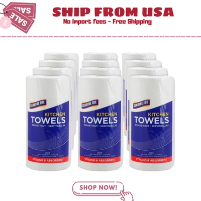 Toallas de papel Joe genuinas 2 capas 8"x11" 250 hojas rollo blanco 12/cartón Foto 1 de 3