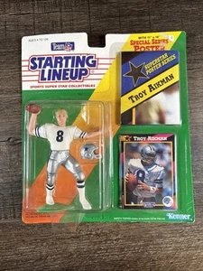 STARTING LINEUP 1992 Troy Aikman With Poster & Trading Card DALLAS COWBOYS  - Picture 1 of 4