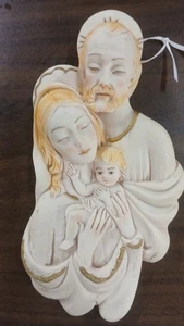 Vintage Heilige Familie Keramik Wandrelief Zavoy Form Jesus Maria Josef aus Italien - Bild 1 von 2