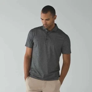 Lululemon Evolution Polo Shirt Men S Gray Pique Performance Lightweight Golf - Picture 1 of 10