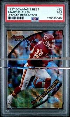 MARCUS ALLEN 1997 Bowman's Best ATOMIC REFRACTOR SP SSP #52 PSA 7 Foto 1 de 2