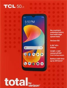 New Total Wireless TCL 50 LE 64GB 5G Smartphone Gray (Fingerprint/Face Unlock) - Picture 1 of 14