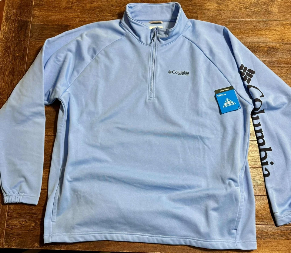 NUEVO Pullover Para Hombre Columbia PFG Bay Point Shores Azul 1/4 Cremallera Talla XXL PRECIO DE VENTA SUGERIDO POR EL FABRICANTE $55 Foto 1 de 4