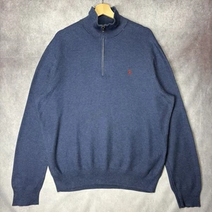 Polo Ralph Lauren Estate Ripp Pullover Herren XL Blau Pima Baumwolle 1/4 Zip Pulli - Bild 1 von 19