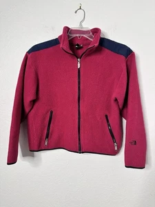 VTGE The North Face Women's  Retro Full Zip Fleece Jacket Red Berry Size M - Picture 1 of 5