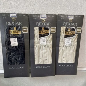 REXTAR All Weather Golf Gloves 26cm Set of 3 Black & White Used - Picture 1 of 2