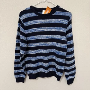 NWT Gymboree Striped Navy and Heathered Blue Sweater Kid Size 10/12 Large - Picture 1 of 4