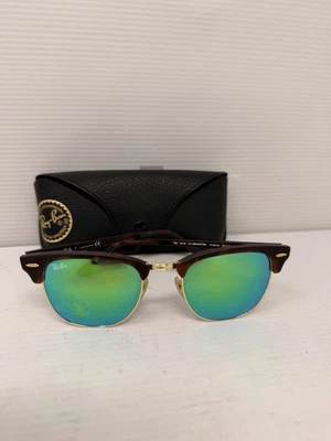 RAY BAN Clubmaster Sunglasses Green MIRRORED FLASH RB3016 1145/19 51-21 145 3N - Image 1 of 4