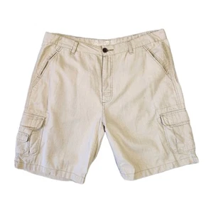 Paradise Collection Cargo Shorts Mens 38 Beige Linen Blend Beach Vacation Summer - Picture 1 of 8