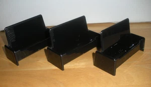 3er Set Schwarz Kunststoff Visitenkarten Halter für Schreibtisch - Bild 1 von 2