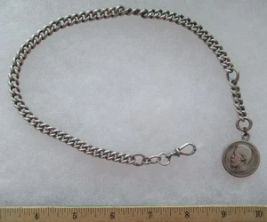 1899 Russia 50 Kopeks Y58.2 Silver Coin .289 ASW 900 Fineness Pocket Watch Chain - Picture 1 of 8