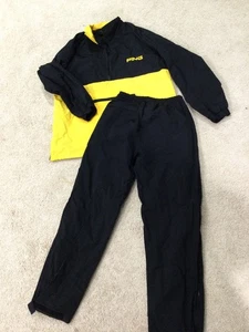 Vintage Ping Windbreaker Trainingsanzug schwarz senfgelb XL gefüttert belüftete Qualität - Bild 1 von 9