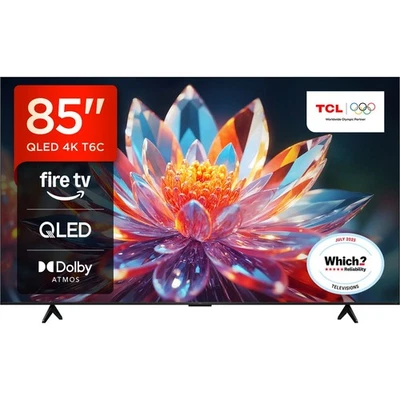 TCL 85T6C-UK 85 Inch QLED 4K Ultra HD Smart TV Bluetooth WiFi - Image 1 of 4