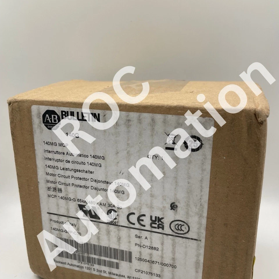 New ALLEN BRADLEY 140MG-G8P-C30 Motor Circuit Protector 30 Amp, 3-Pole, G Frame - Image 1 of 3