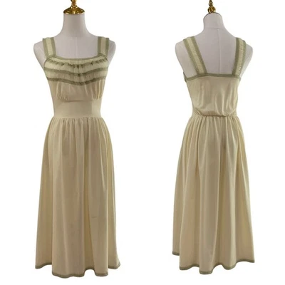 Camisola pinup vintage anos 50 pinehurst lingerie verde náilon rendado chiffon tamanho 32 - Imagem 1 de 4