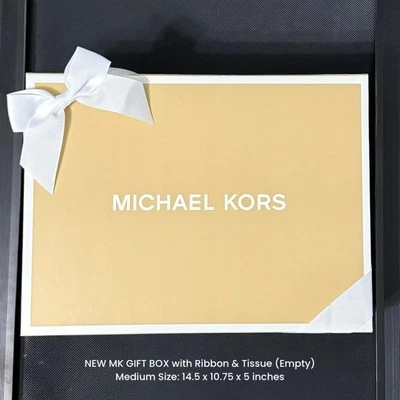 NEW! Michael Kors Medium Gift Box w/ Ribbon&Tissue (Empty), 14.5x10.75x5 inches