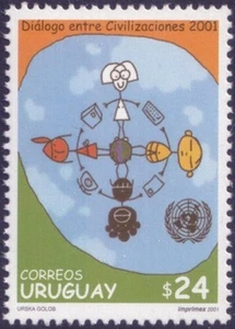 2001 Dialogue among civilizations - Uruguay - isolated stamp - Picture 1 of 1