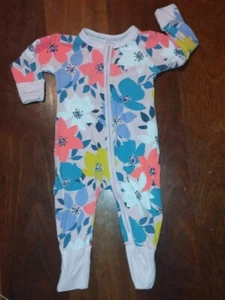 Bonds Girls Long Sleeve Zip Floral Print Zippy Wondersuit - Size 3 - 6 months - Picture 1 of 2