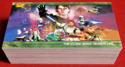 STAR WARS - CLONE WARS SEASON ONE - COMPLETE BASE SET (80 cards) - Topps 2009 - Image 1 of 4