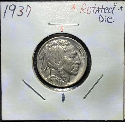 1937 P Buffalo Nickel Rotated Die Error Scratched Obverse - Image 1 of 4