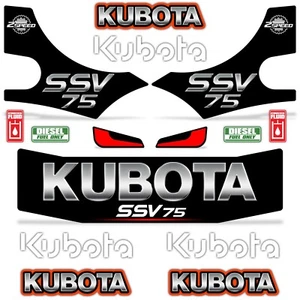 Komplettes Aufkleber-Kit passt Kubota SSV75 Kompaktlader Vinyl Grafik-Set SSV-75 hergestellt in den USA - Bild 1 von 3